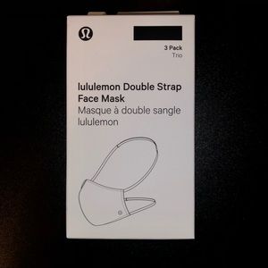 New Lululemon Black Double Strap Face Mask 3 Pack Discontinued